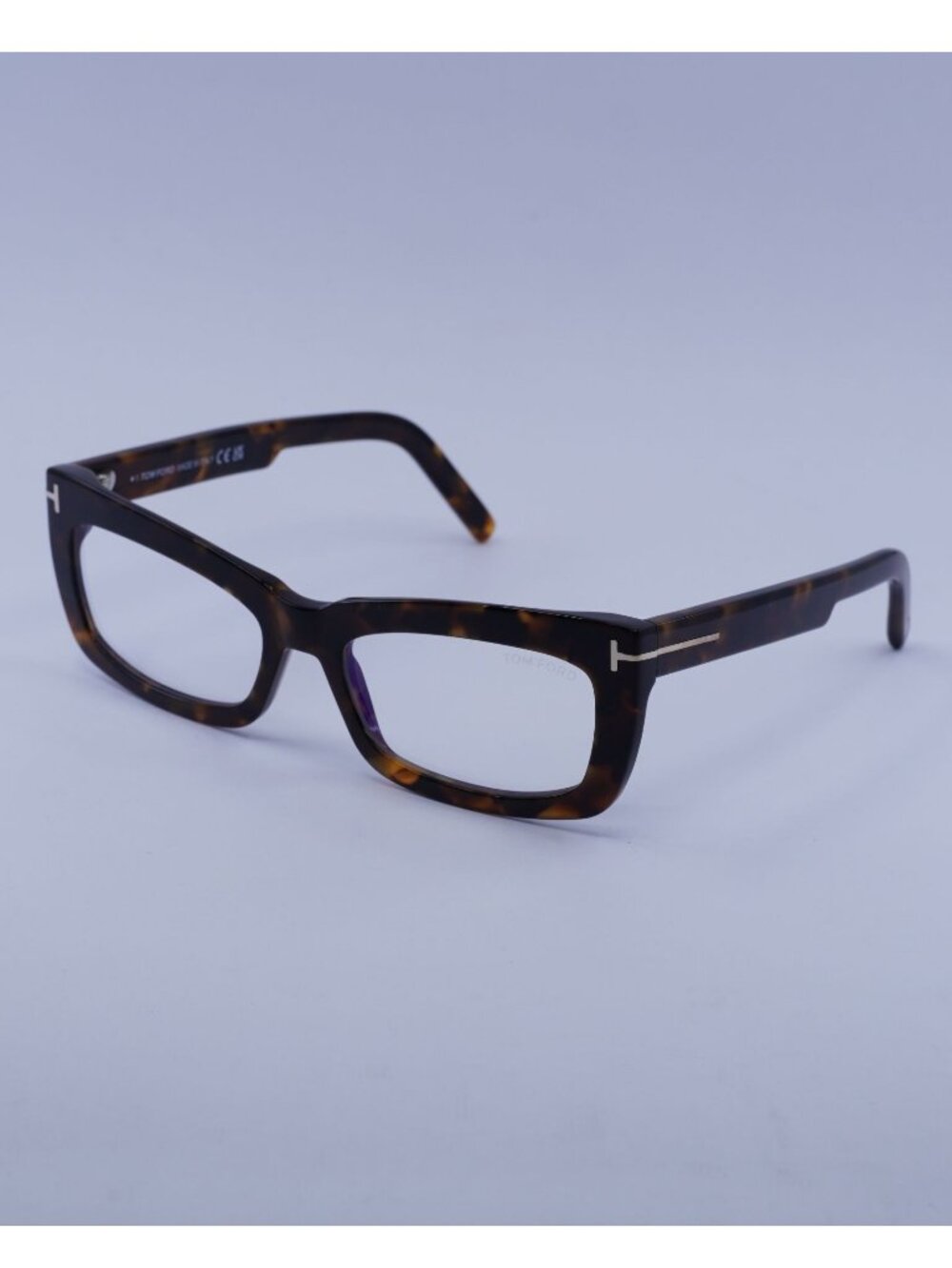 Tom Ford FT5966-B 052 Eyeglasses Havana 55mm Rectangle Frame, Blue Light Block